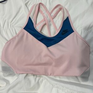 Nike Pink and Blue Medium-Support Sports Bra